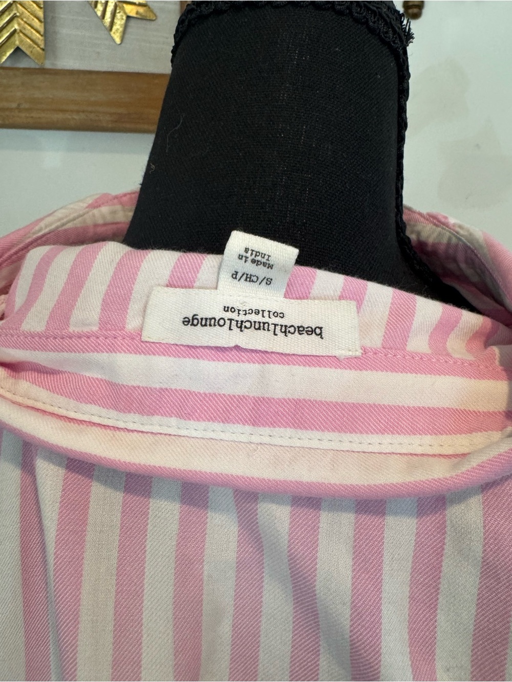 beachlunchlounge Pink and White Striped Shirt - Picture 4 of 4